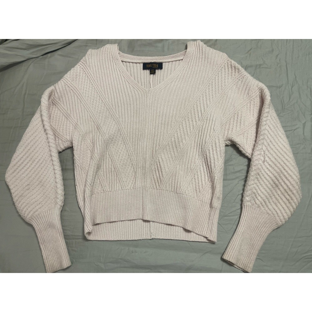 Truth By Republic Women's Cream Pull Over Sweater Small Hand Wash Only